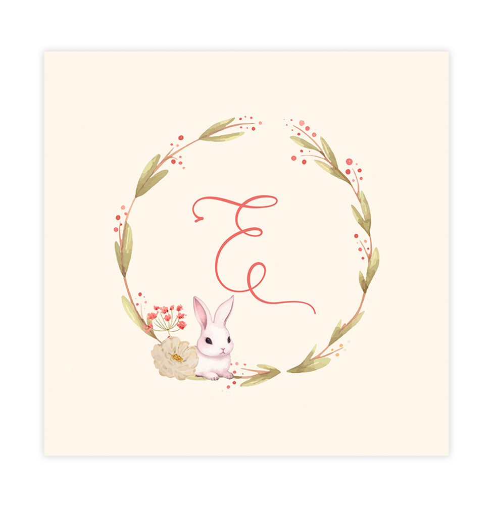 Quadro Infantil Guirlanda com Inicial Secrets Bege  - Personalizado