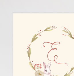 Quadro Infantil Guirlanda com Inicial Secrets Bege  - Personalizado