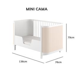 Berço Raika 3 em 1 Com Palha - Branco