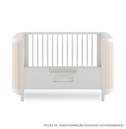 Berço Raika 3 em 1 Com Palha - Branco