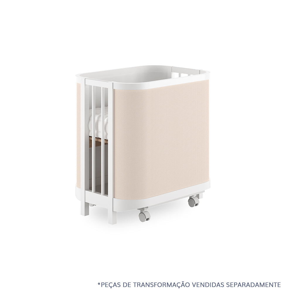 Berço Raika 3 em 1 Com Palha - Branco