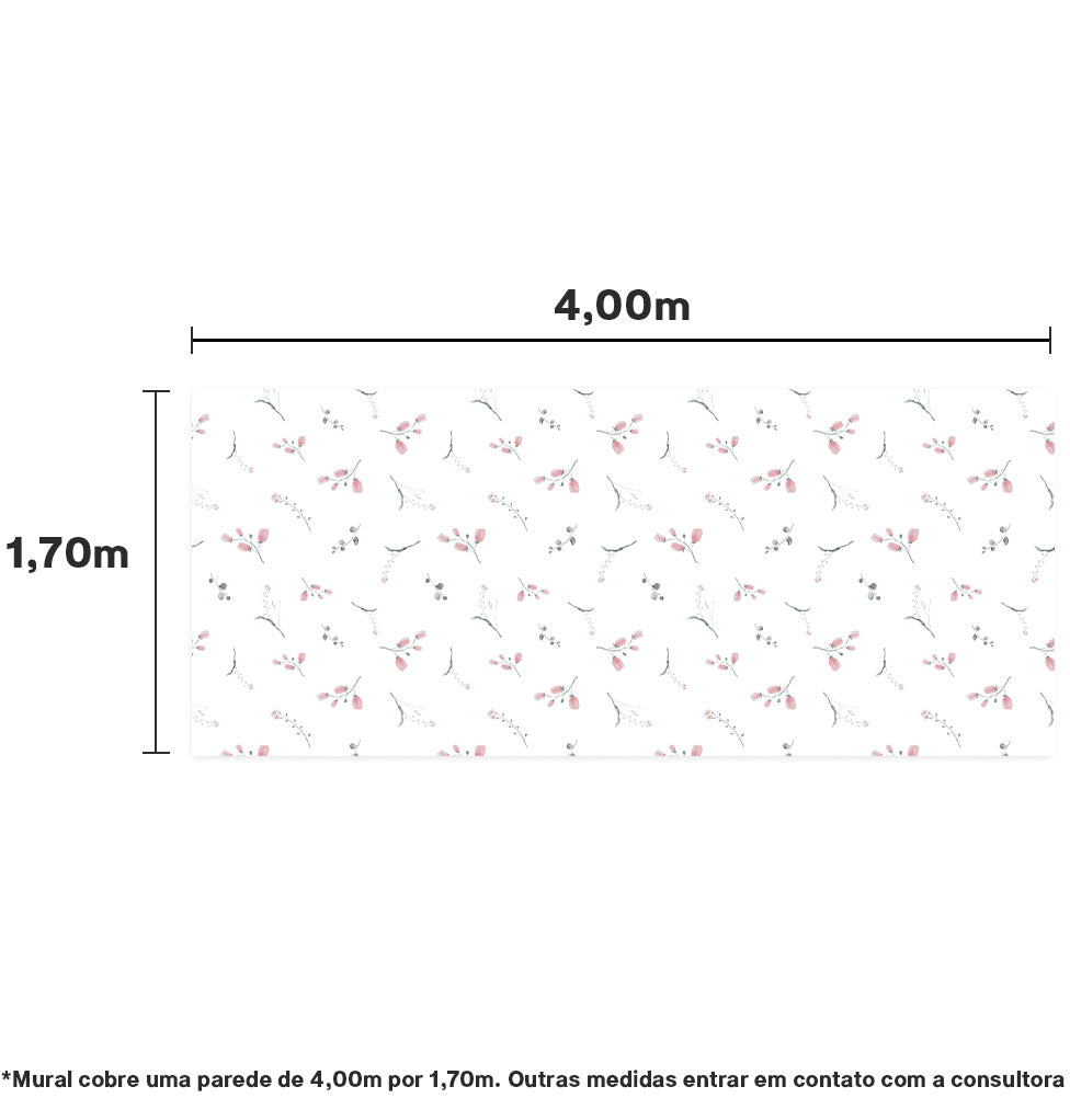 PAPEL DE PAREDE ADESIVO FLORAL MALI 4,00 X 1,70 M - BOTA FORA