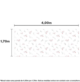 PAPEL DE PAREDE ADESIVO FLORAL MALI 4,00 X 1,70 M - BOTA FORA
