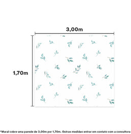 PAPEL DE PAREDE COLA FOLHAS NATURE TIFFANY 3,00 X 1,70 M - BOTA FORA