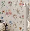 PAPEL DE PAREDE ADESIVO FLORAL PARIS CRU 4,00 X 1,10 M - BOTA FORA