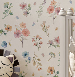 PAPEL DE PAREDE ADESIVO FLORAL PARIS CRU 4,00 X 1,10 M - BOTA FORA