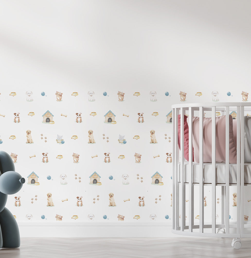 PAPEL DE PAREDE COLA CACHORRINHOS 2,50 X 1,10 M - BOTA FORA