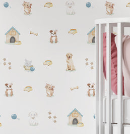 PAPEL DE PAREDE COLA CACHORRINHOS 2,50 X 1,10 M - BOTA FORA