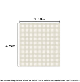 PAPEL DE PAREDE ADESIVO XADREZ MÉDIO BEGE 2,50 X 2,70 M - BOTA FORA