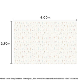 PAPEL DE PAREDE ADESIVO FLORES CANDY 4,00 X 2,70 M - BOTA FORA