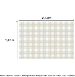 PAPEL DE PAREDE ADESIVO XADREZ CLASSIC AZUL E BEGE 2,50 X 1,70 M - BOTA FORA