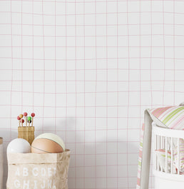 PAPEL DE PAREDE ADESIVO GRIDE ROSA 3,00 X 2,70 M - BOTA FORA
