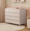 Cômoda de Bebê Haus Nature com Palha e 4 Gavetas Greige 110cm