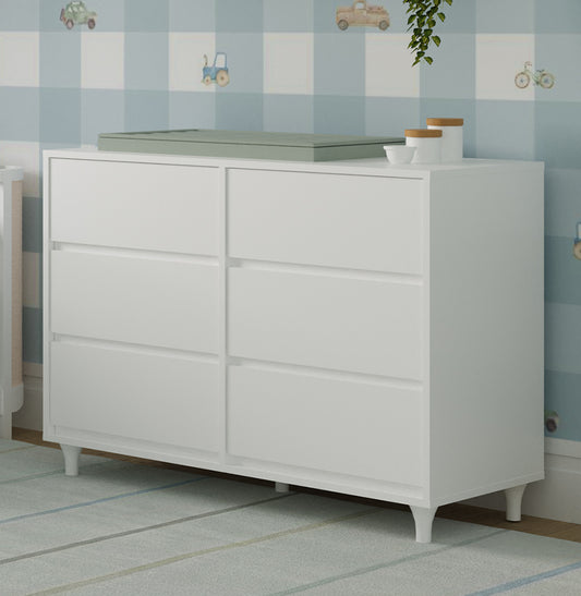 Cômoda de Bebê Haus Nature 6 Gavetas - Branco
