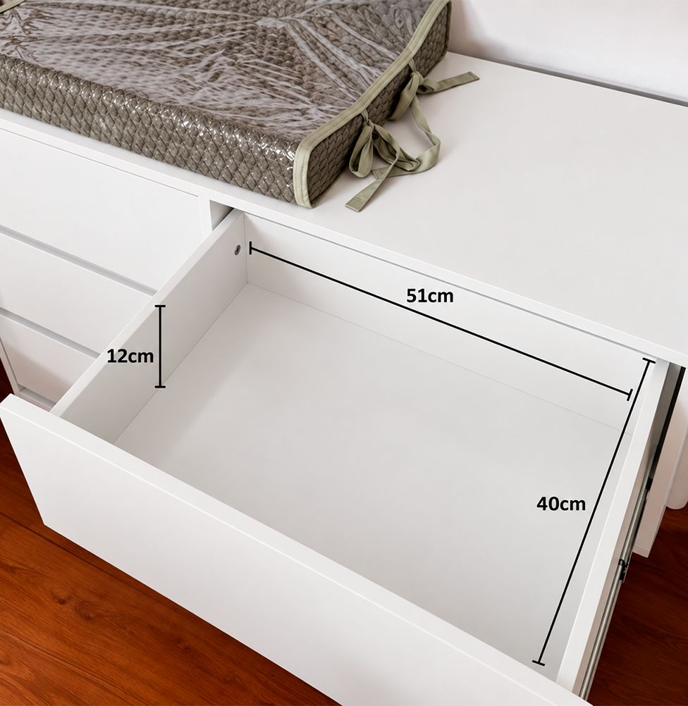 Cômoda de Bebê Haus Nature 6 Gavetas - Branco
