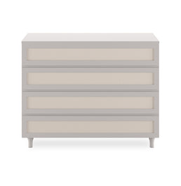 Cômoda de Bebê Haus Nature com Palha e 4 Gavetas Greige 110cm