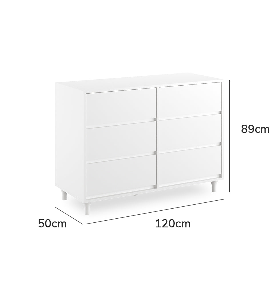 Cômoda de Bebê Haus Nature 6 Gavetas - Branco