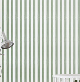 Papel de Parede Infantil Listra Média Aquarela - Verde Seco
