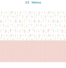 Papel de Parede Infantil Flores Candy Verde e Rosa com Linho – Mural
