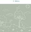 Papel de Parede Infantil Dino em Linhas Verde – Mural