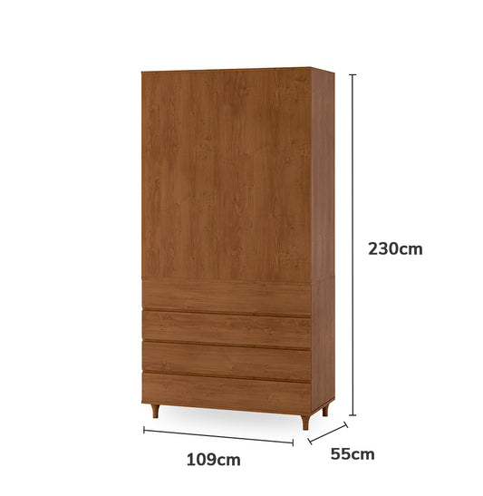 Guarda Roupa 2 em 1 Haus Nature Sem Palha - Freijó