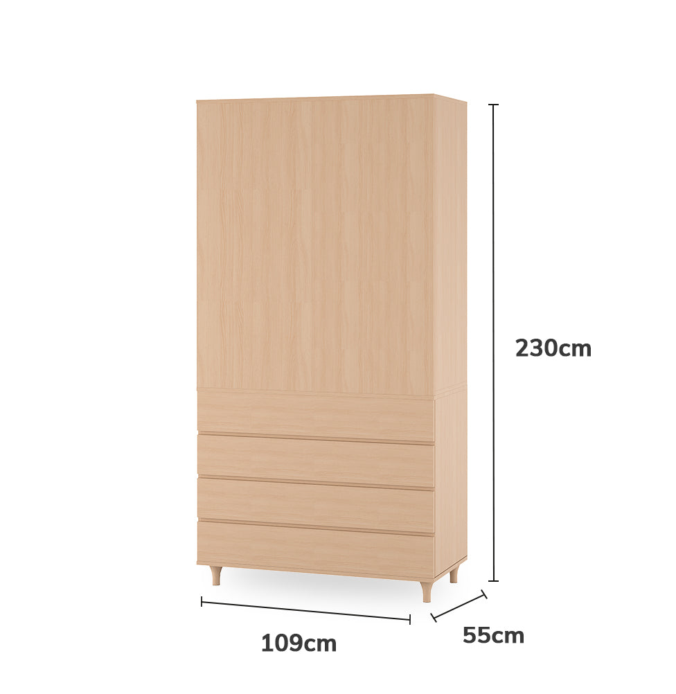 Guarda Roupa 2 em 1 Haus Nature Sem Palha - Carvalho