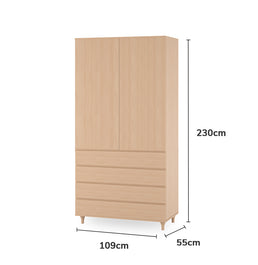 Guarda Roupa 2 em 1 Haus Nature Sem Palha - Carvalho