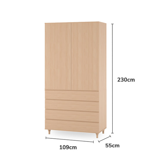 Guarda Roupa 2 em 1 Haus Nature Sem Palha - Carvalho