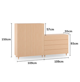 Guarda Roupa 2 em 1 Haus Nature Sem Palha - Carvalho