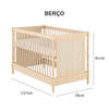 Berço Monet 3 em 1 com Palha - Carvalho