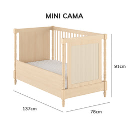 Berço Monet 3 em 1 com Palha - Carvalho