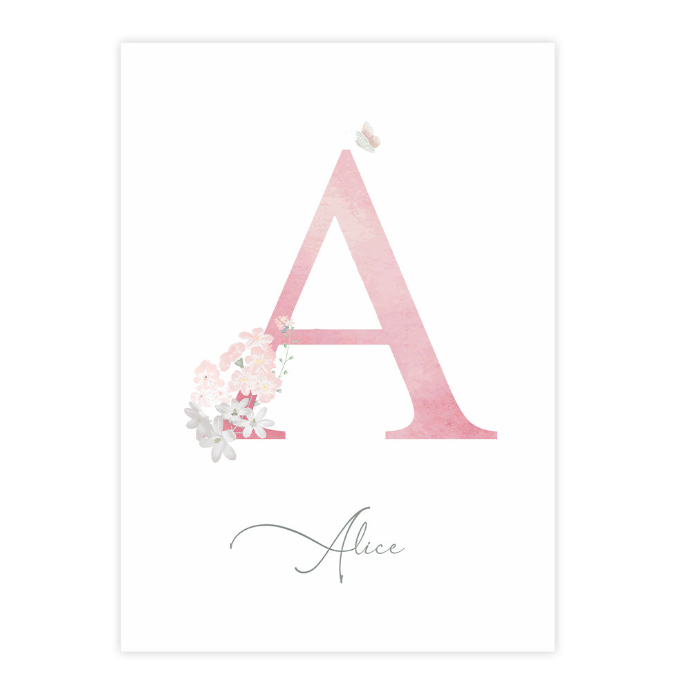 Quadro Infantil Inicial Liv Personalizado - Vertical