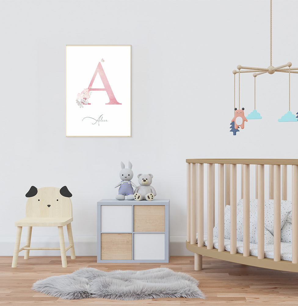 Quadro Infantil Inicial Liv Personalizado - Vertical