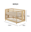 Berço Raika 3 em 1 - Carvalho