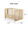 Berço Raika 3 em 1 - Carvalho
