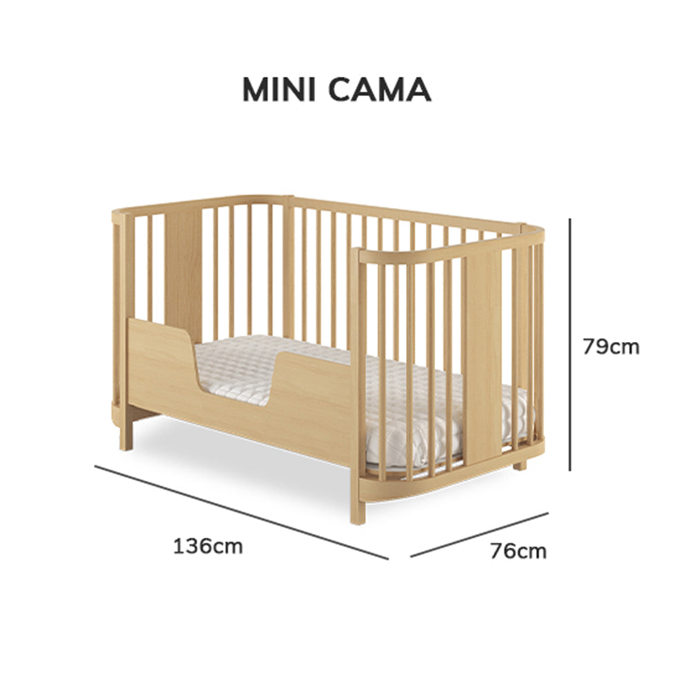 Berço Raika 3 em 1 - Carvalho