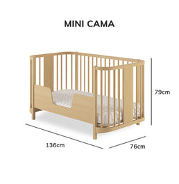 Berço Raika 3 em 1 - Carvalho