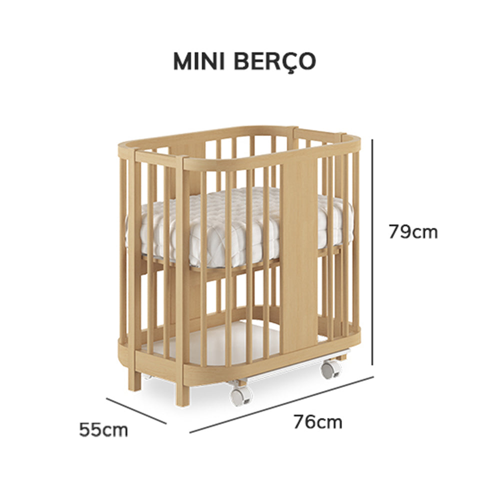 Berço Raika 3 em 1 - Carvalho
