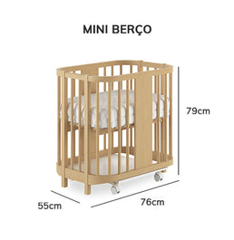 Berço Raika 3 em 1 - Carvalho
