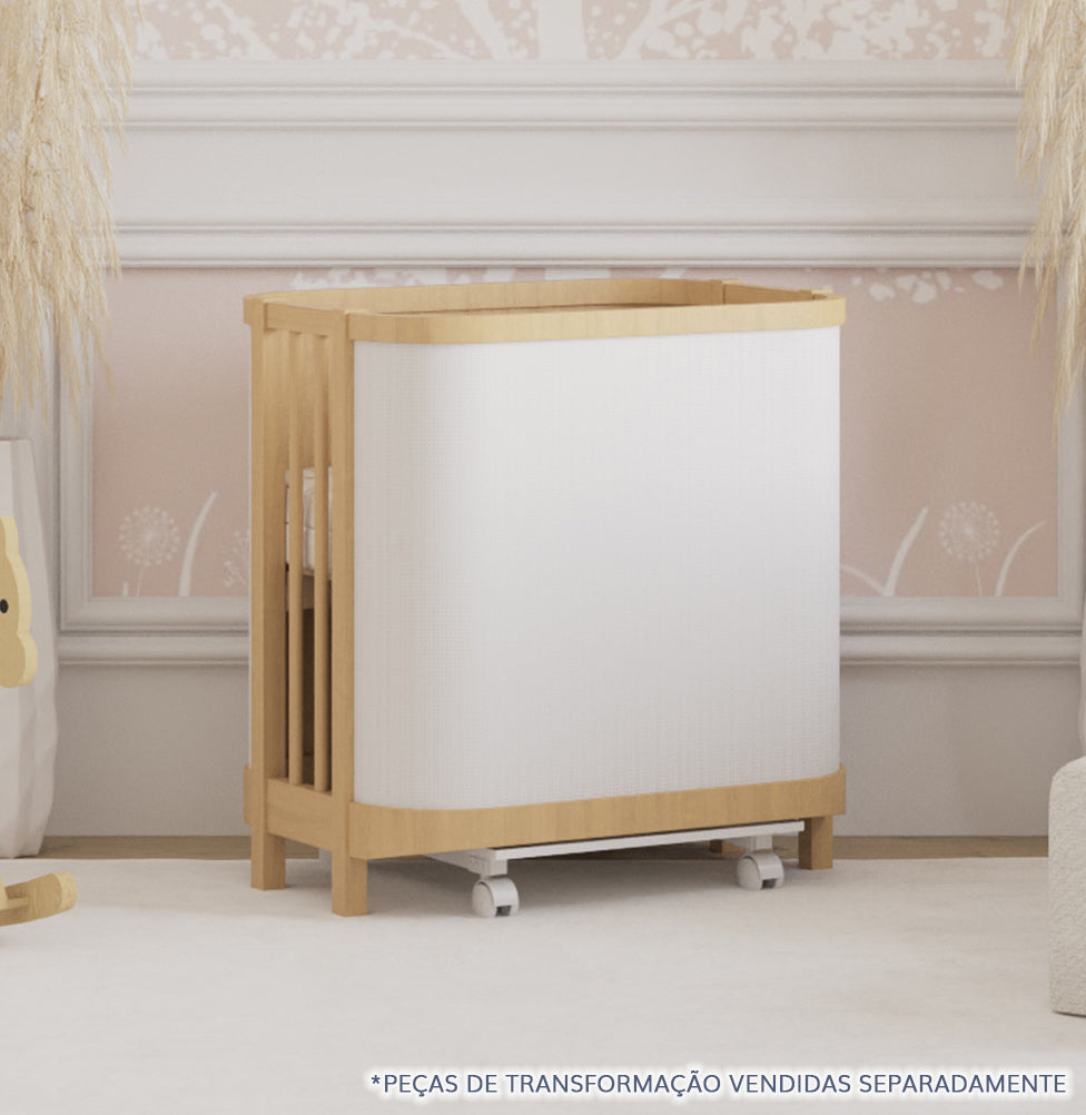 Berço Raika 3 em 1 Com Palha - Carvalho