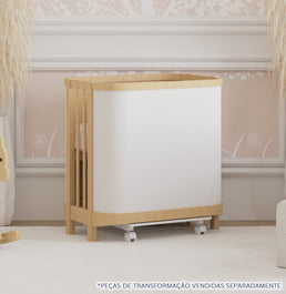 Berço Raika 3 em 1 Com Palha - Carvalho