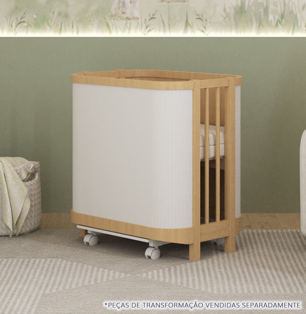 Berço Raika 3 em 1 Com Palha - Carvalho