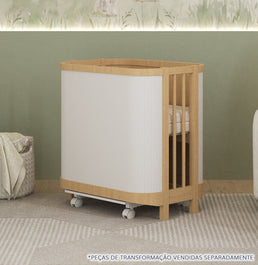 Berço Raika 3 em 1 Com Palha - Carvalho