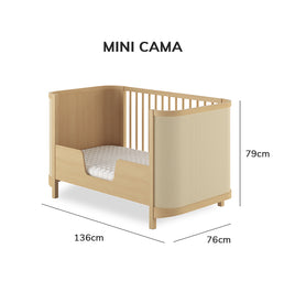 Berço Raika 3 em 1 Com Palha - Carvalho