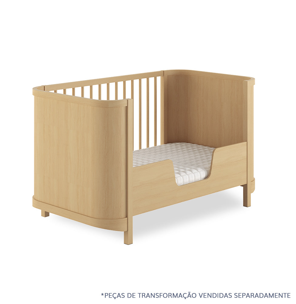 Berço Raika 3 em 1 Fechado - Carvalho