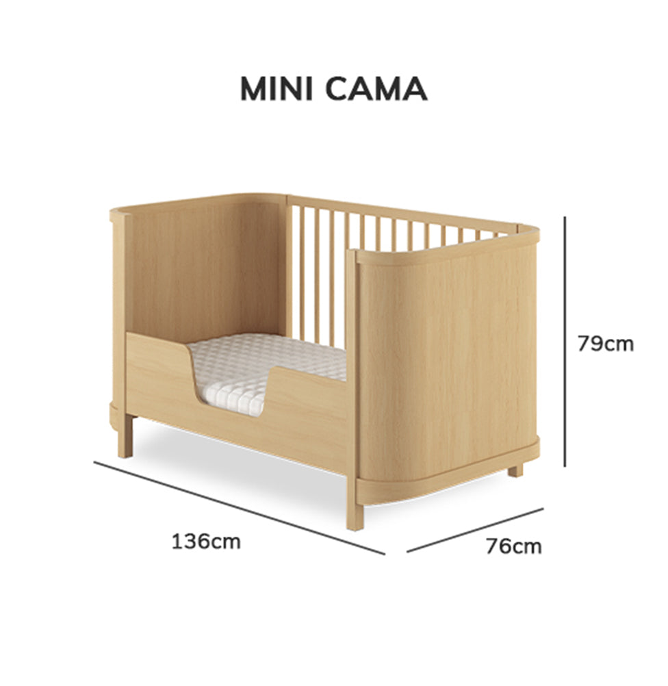 Berço Raika 3 em 1 Fechado - Carvalho