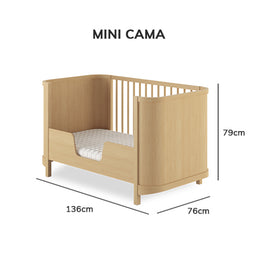 Berço Raika 3 em 1 Fechado - Carvalho
