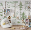 Papel de Parede Infantil Animais na Floresta Verde – Mural