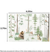 Papel de Parede Infantil Animais na Floresta Verde – Mural