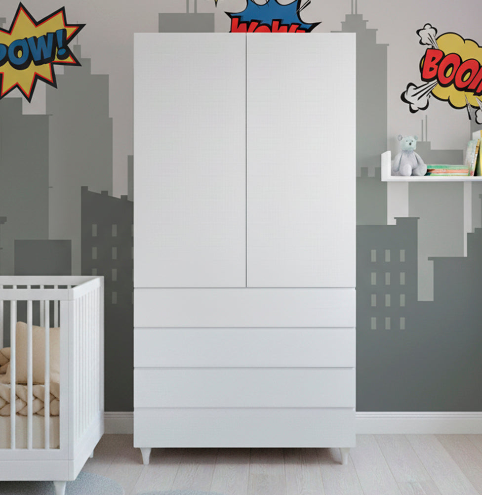 Guarda Roupa 2 em 1 Haus Nature Sem Palha - Branco